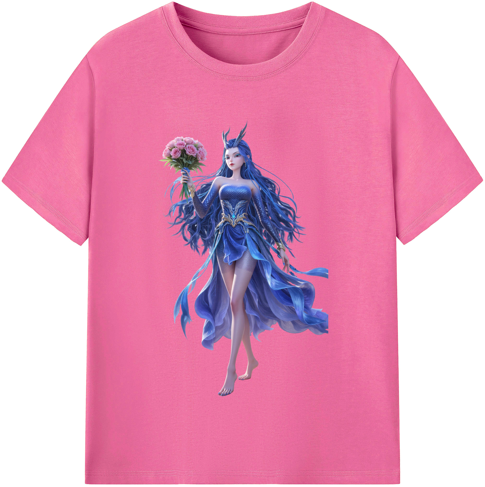 （画像用） Ne Zha 2 ナタ 魔童の大暴れ レディースカジュアルプリントTシャツ（綿100％）
